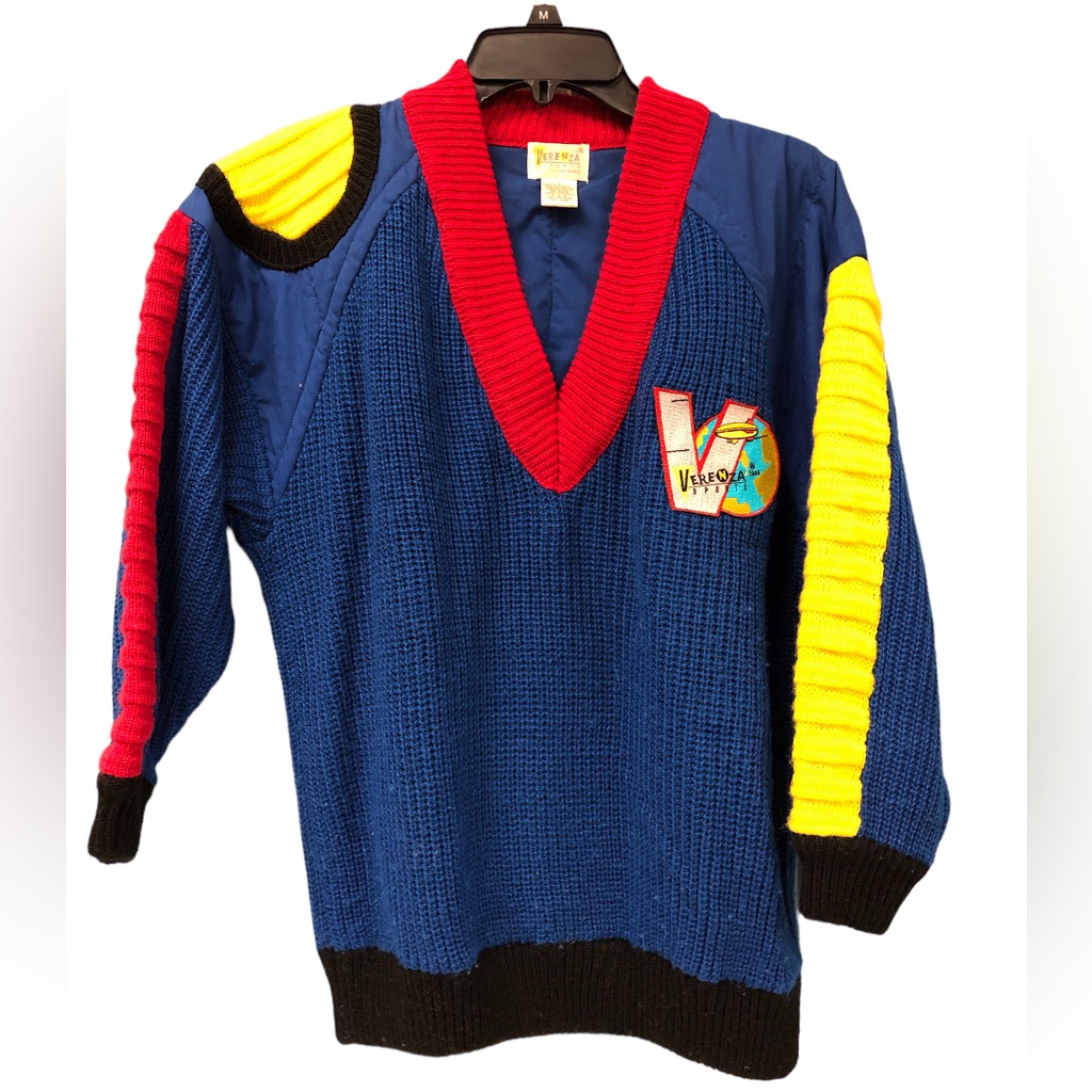 Vintage Y2k 90’s Verenza Sports By Perrie Color Block Sweater Women’s Size S